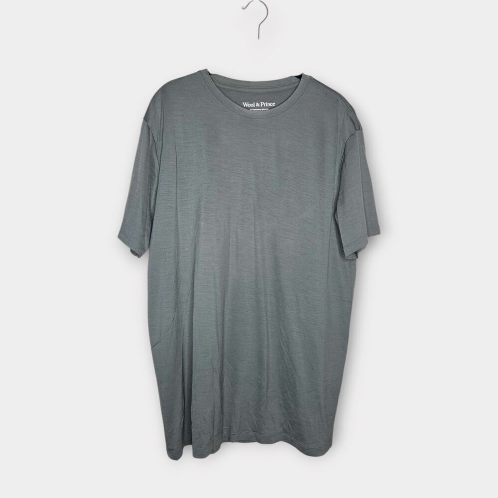 *Wool & Prince Merino Wool Signature Crew Neck Tee Shirt Men's Large